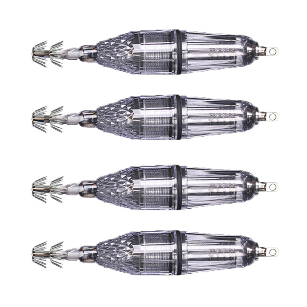 4pcs Luminous Fishing Lure Bait Squid Jig Hook Octopus Cuttlefish 12cm