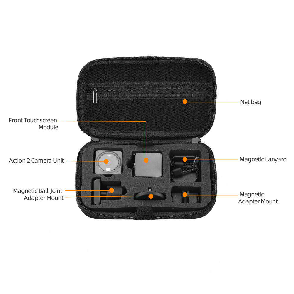 Storage Bag Carrying Case Handbag for DJI Osmo Action 2 Sport Camera Black