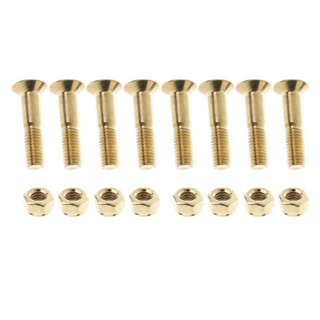 16 Pcs 1 Inch Skateboard Mounting Hardware Screws Bolts