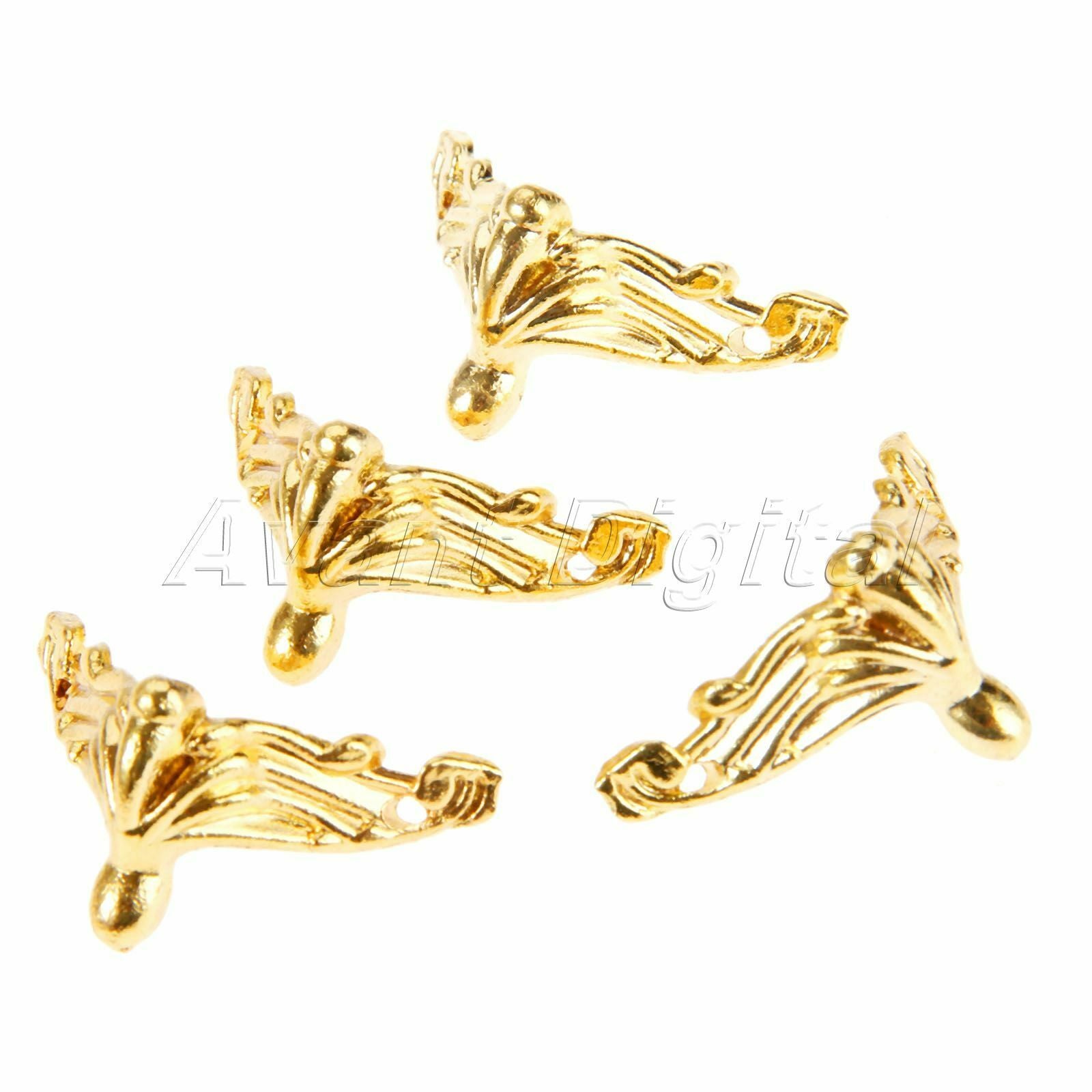 Zinc Alloy Jewelry Chest Wood Box Feet Leg Corner Protector Decor 1.02"*0.75"