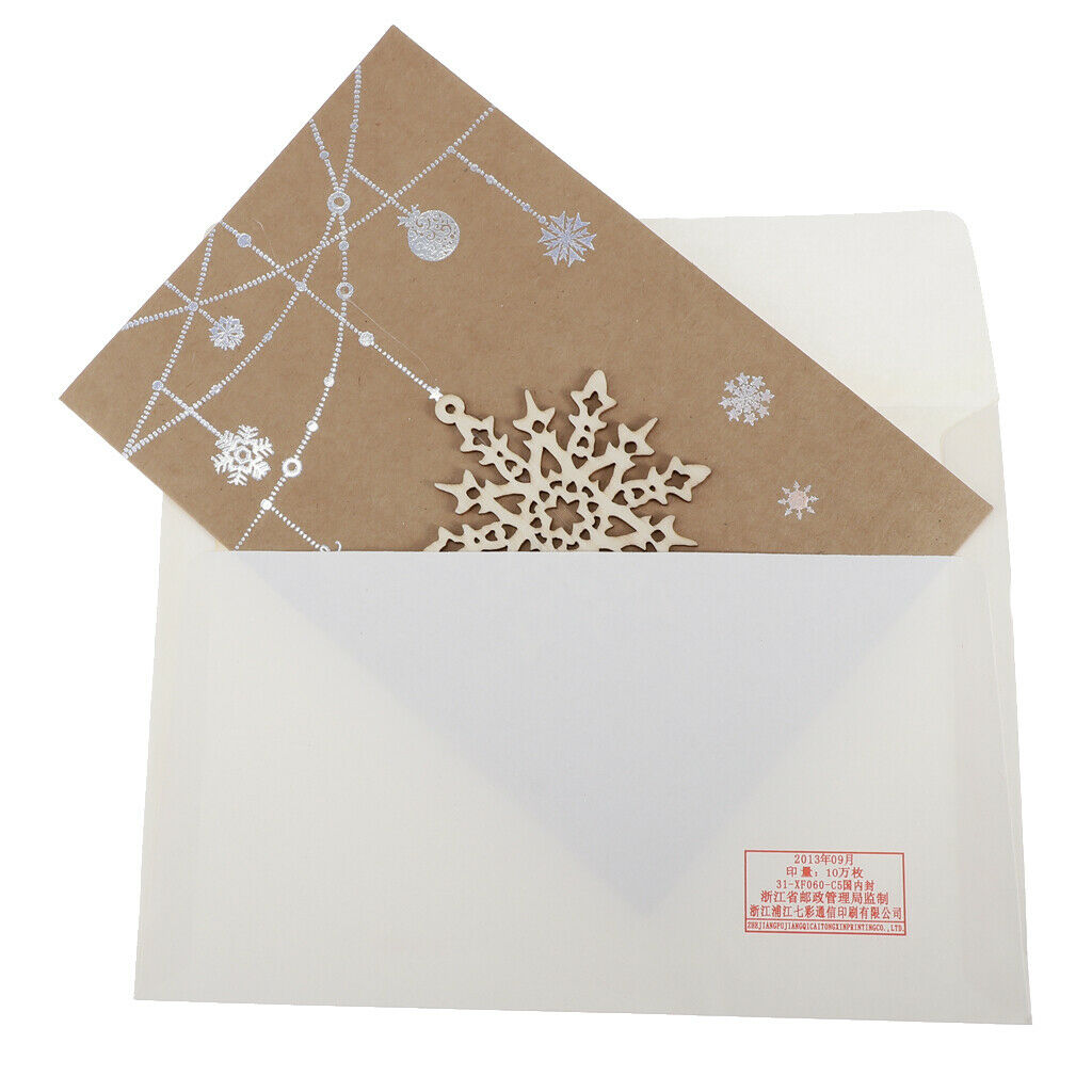 6 Pieces Brown Xmas Tree Wreath Craft Merry Christmas Greeting Cards with