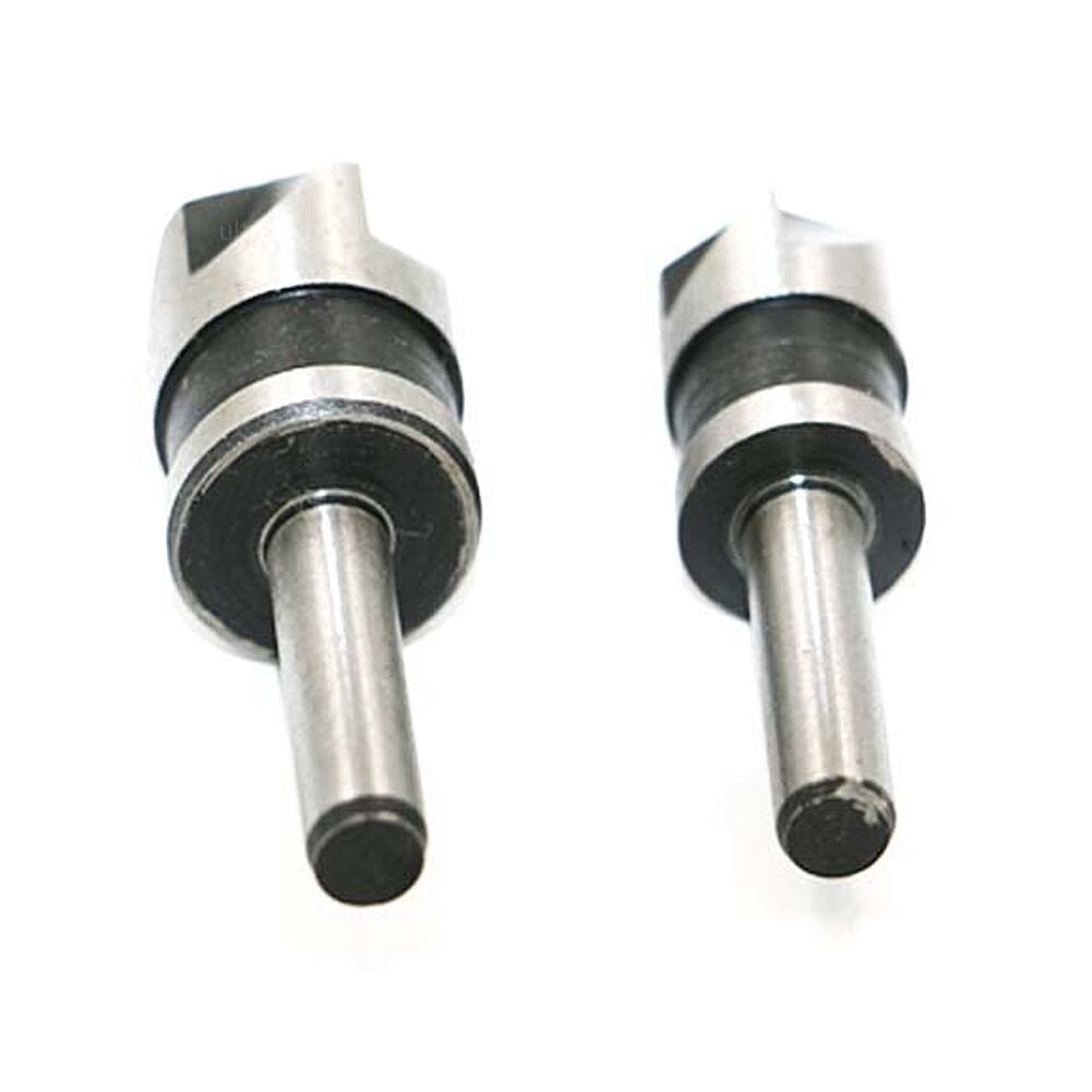 2Pcs 1/2" HSS 6.35mm Hex Shank 5 Flute Chamfer Debur Countersink Drill Bit Set