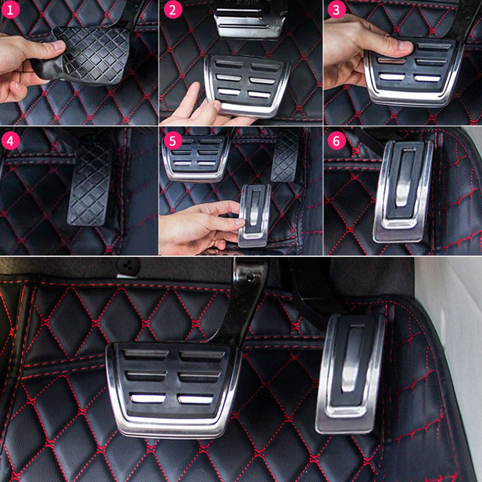 2Pcs Brake &Gas Pedal Pad Cap Cover Fit For VW Golf MK7 E-Golf Touran Tiguan MK2