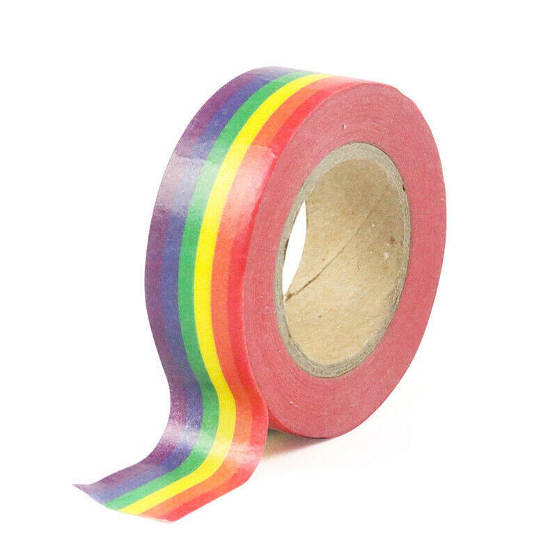 10m/Roll Rainbow Color Sticky Tape Photo Album Scrapbooking Decor Adhesi.l8