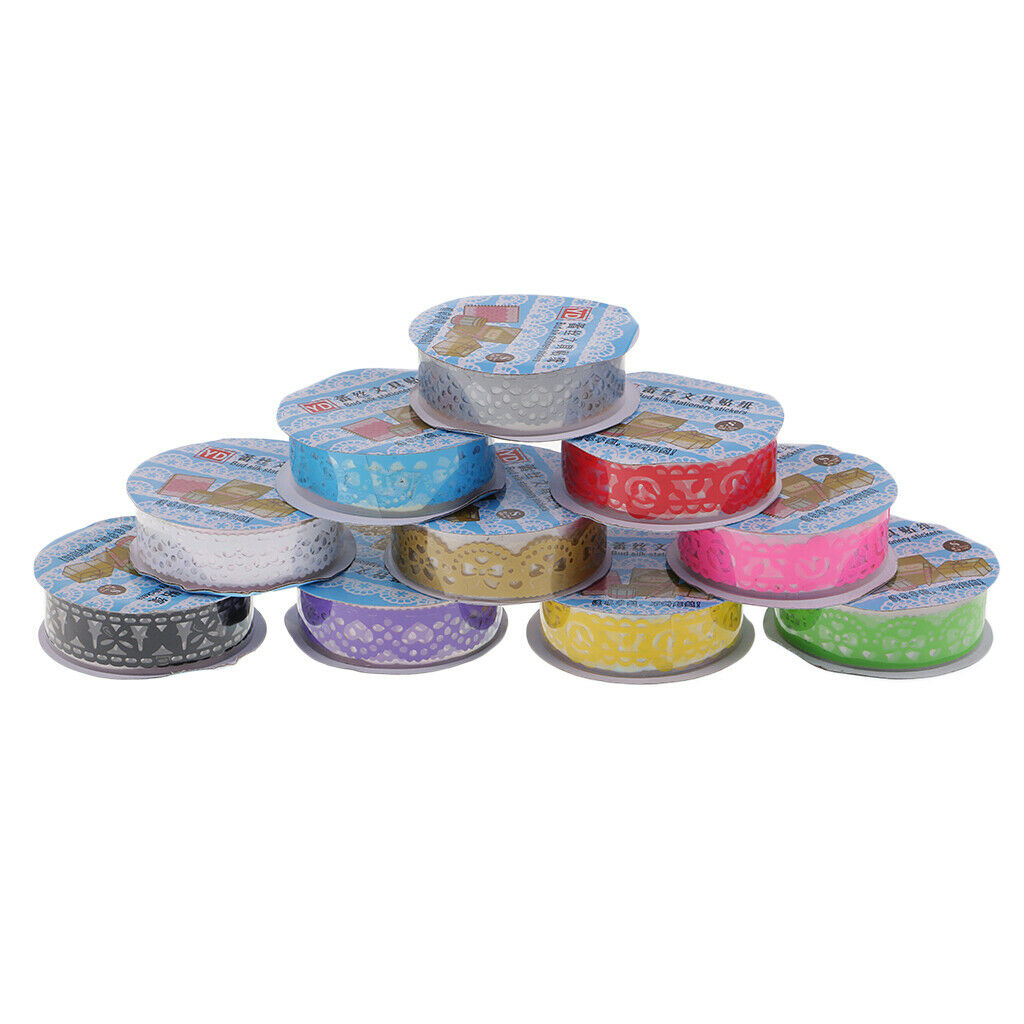 10x LOT Lace Decorative Sticky Masking Tape SELF Adhesive Tape Album DIY