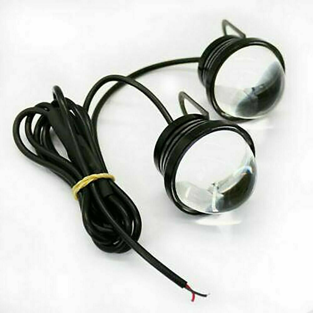 Amber Eagle Eye Lamps LED DRL Fog Daytime Running Car Light Tail Backup 12V 2pcs