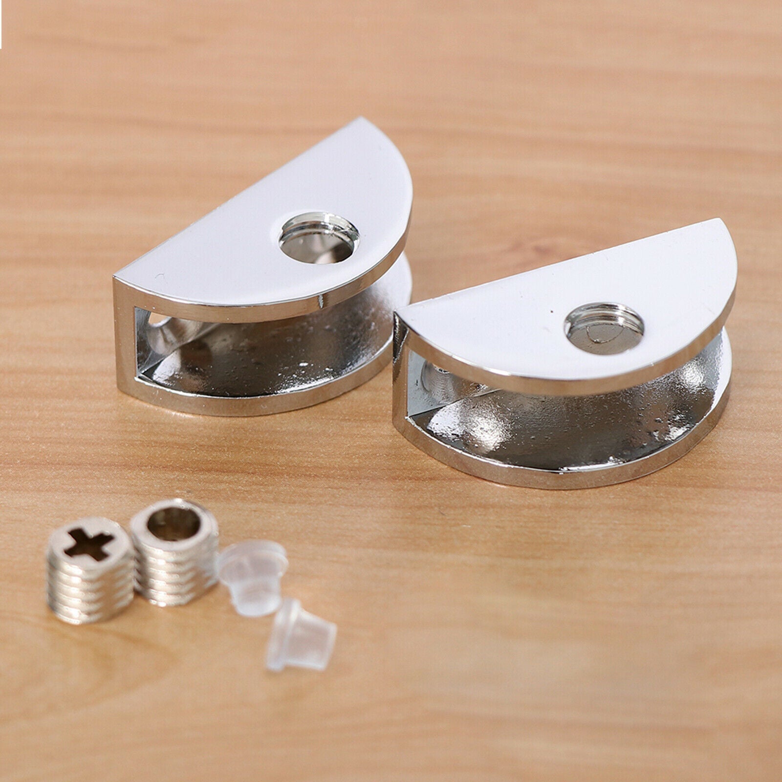 2pc Glass Clamps Clip Bracket Holder Shelf Handrails Flat Base Fixed Glass 6-8mm