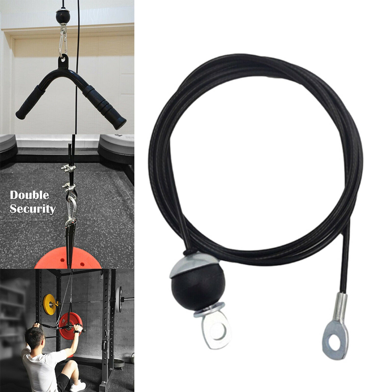 Fitness DIY Pulley Cable Biceps Forearm Hand Strength Training Gym Sports