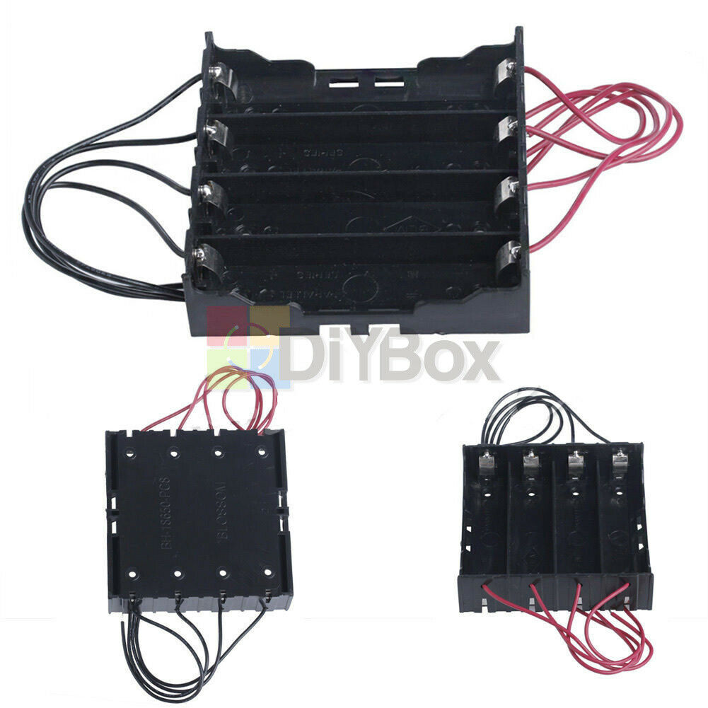 Plastic Battery Holder Storage Box Case For 4x 18650 Rechargeable Battery