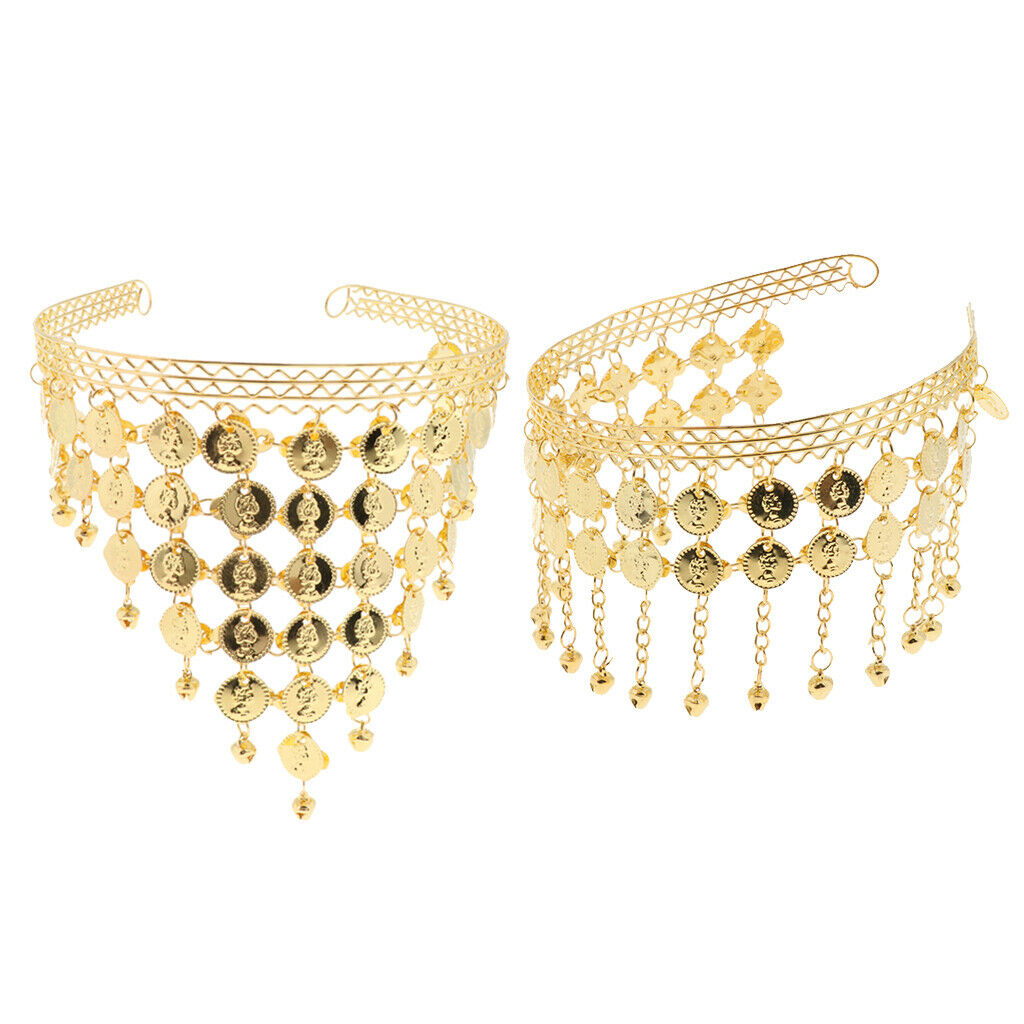 2x Fashion Belly Dance Headwear Coins Head Belly Dance Accessories Headdress