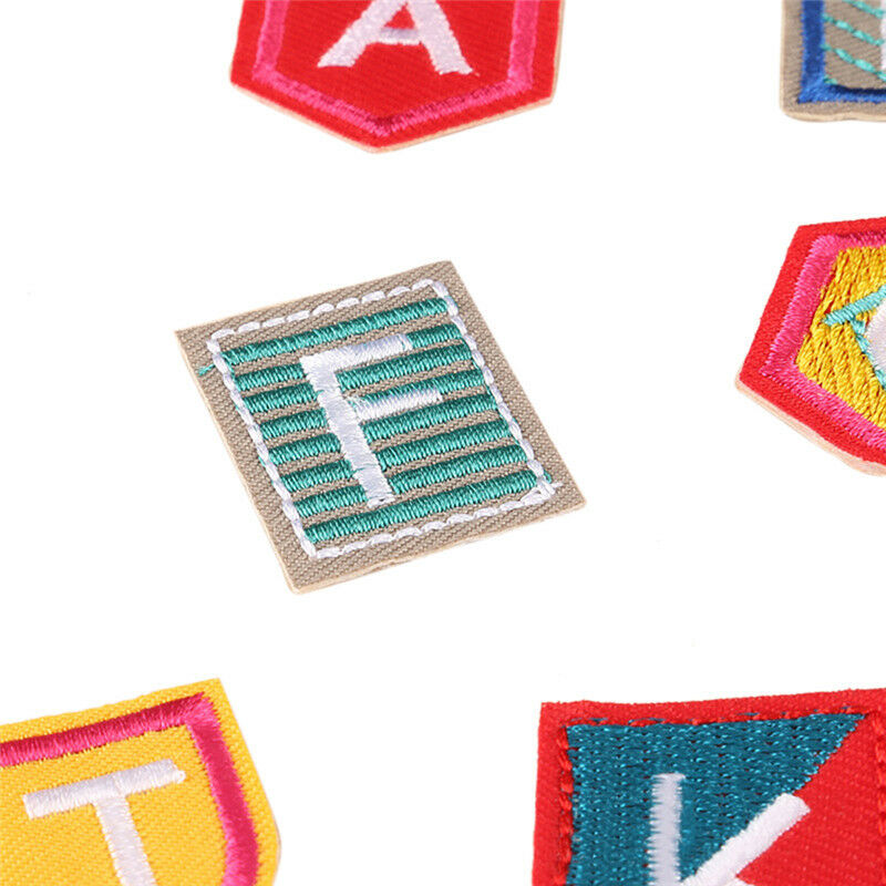 26X/Set Embroidered Letter Iron On Sew On Patches Badge Fabric Applique CrafI SJ