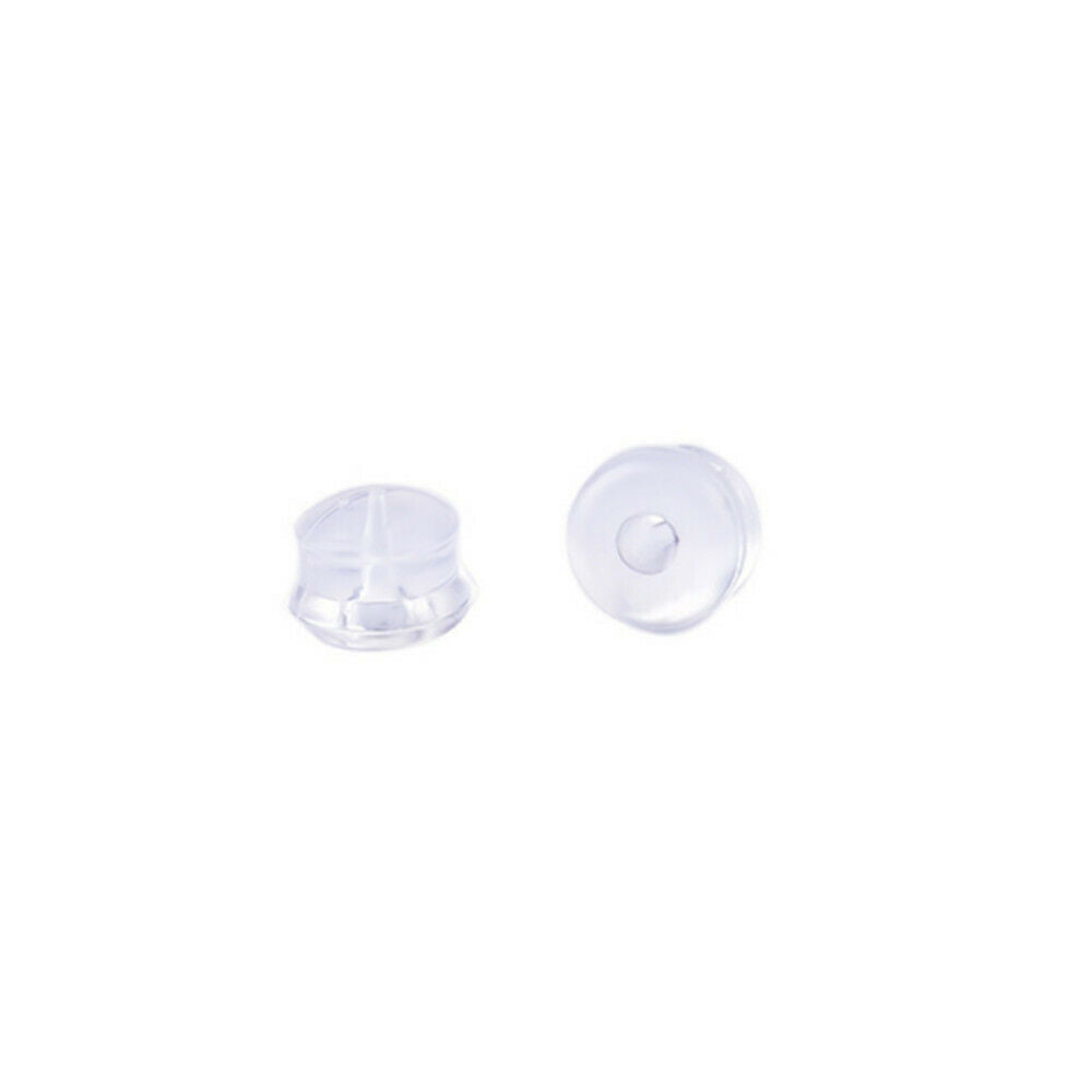 100-pack Transparent Earring Backs Silicone Hamburger Shaped Safety Back Nuts