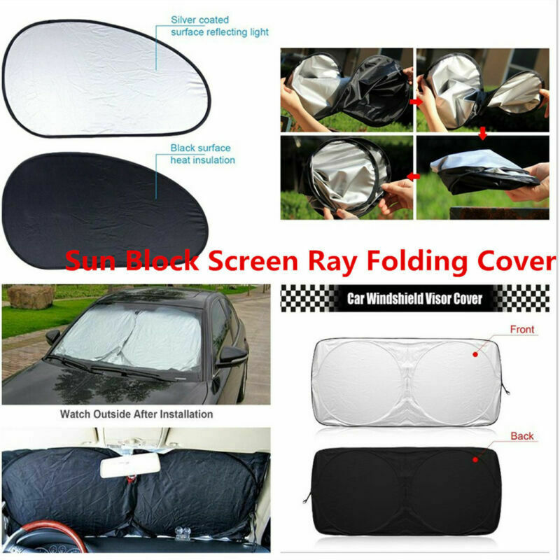6PC/Set Windshield Sun Shade Visor Heat Block Screen Ray Folding Cover Universal