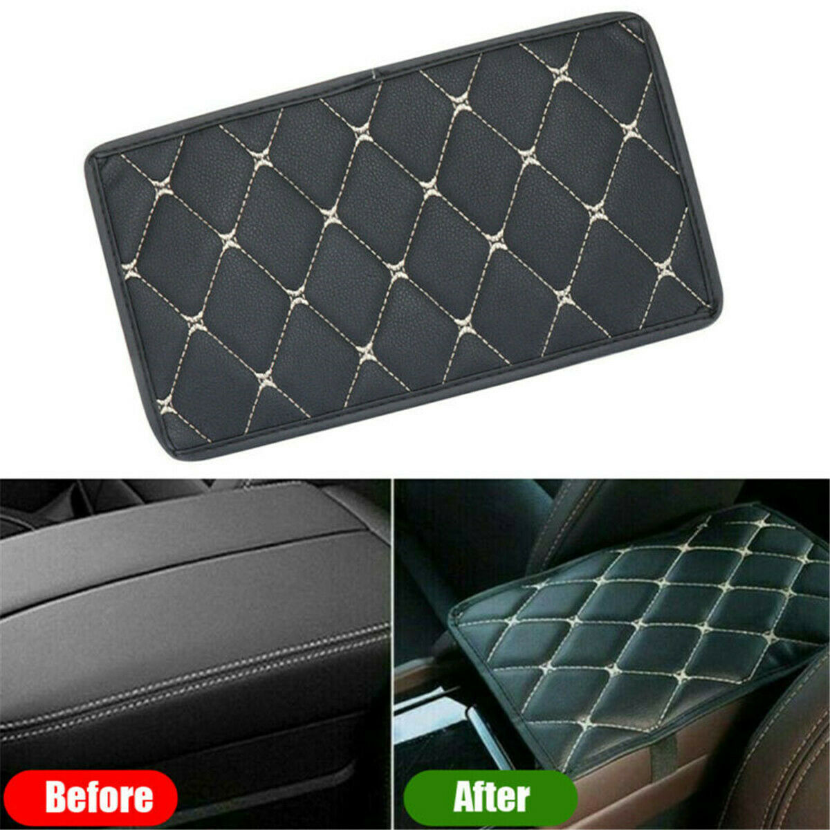 Car Armrest Pad Cover Center Console Box PU Leather Mat Cushion Auto Accessories