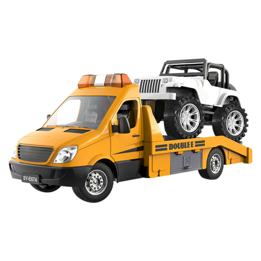 2.4Ghz RC Truck Road Wrecker Toys Construction Transporter Kids Gift for Boy