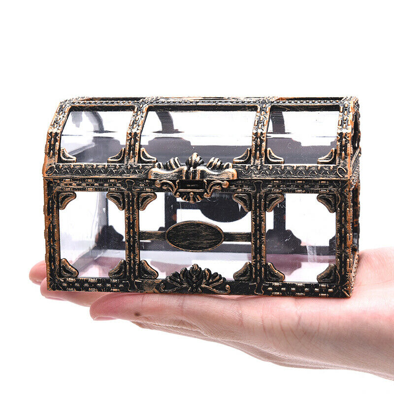 Plastic Money Container Storage Box Transparent Pirate Toys  Pirate Treas.l8