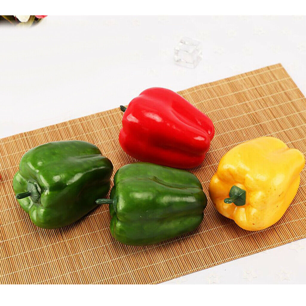 Realistic Artificial Plastic Vegetables Decorative Food Bell Pepper Red