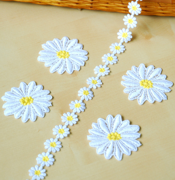 6 Yard White Crochet chrysanthemum Lace Trim Wedding Bridal Ribbon Sewing Crafts