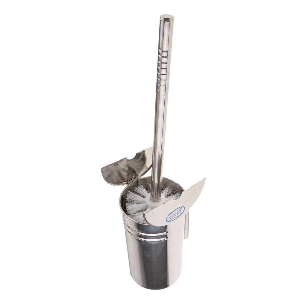 Toilet Brush with Stainless Steel Holder Set In Modern Stylish Design