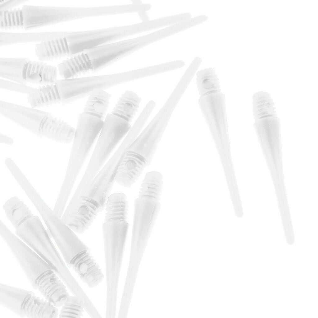 100 Pcs Dart Soft Tips Points 2BA Standard Darts Shaft Needle White