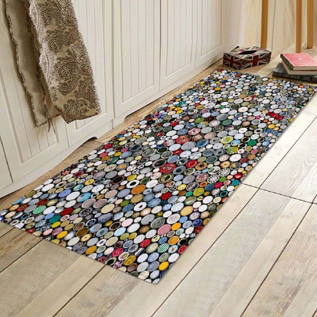 Button Mosaic Floor Mat Bedroom Bedside Area Rugs Crawl Mat Playmat 40x120cm