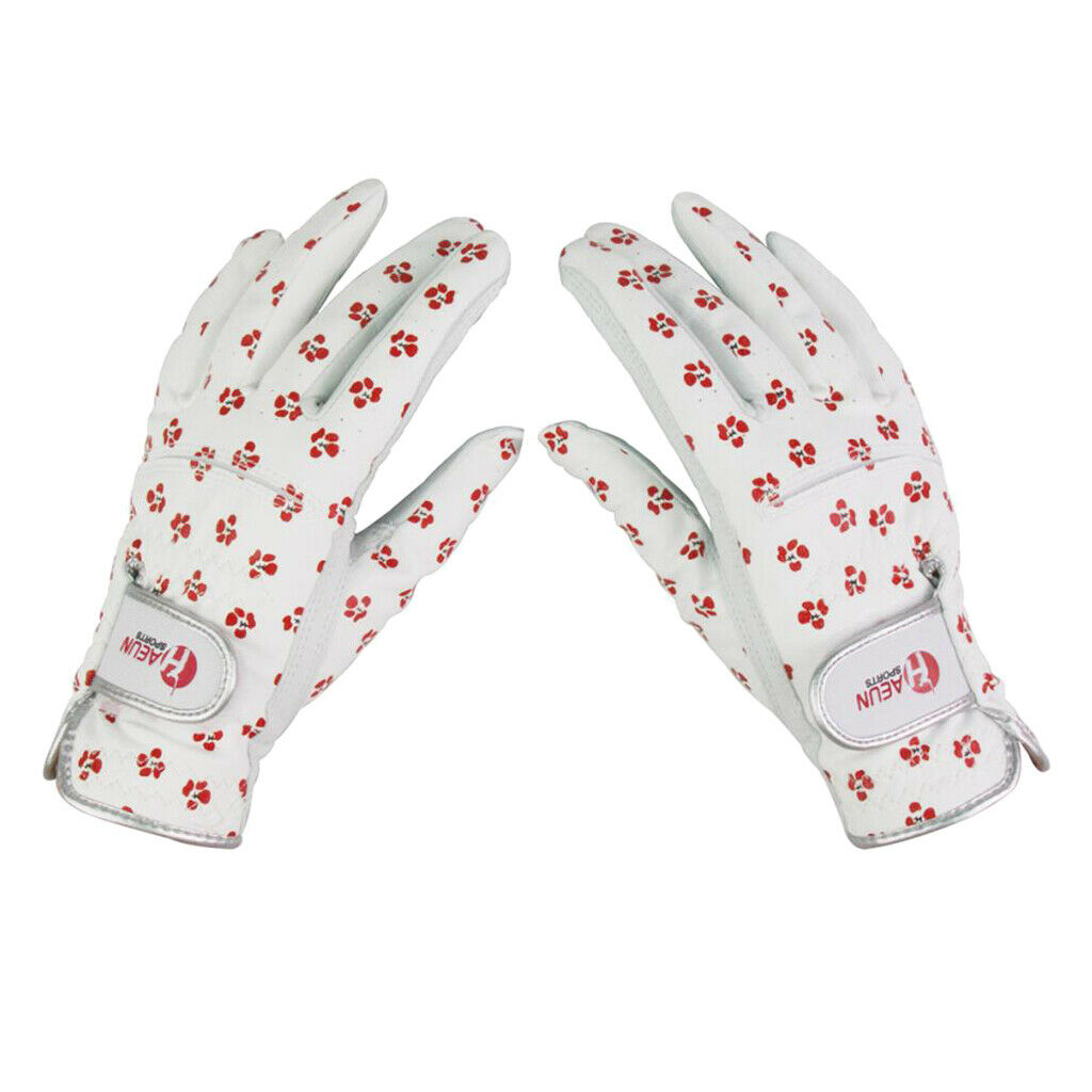 1 Pair Women Breathable Golf Gloves Left Right Hand Glove Pure Sheepskin