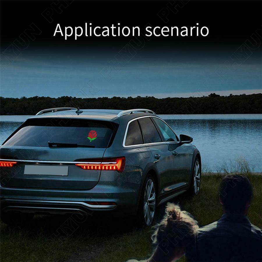 Universal Car Rear Window Emotion Light APP Control RGB LED Expression Lamp 1x