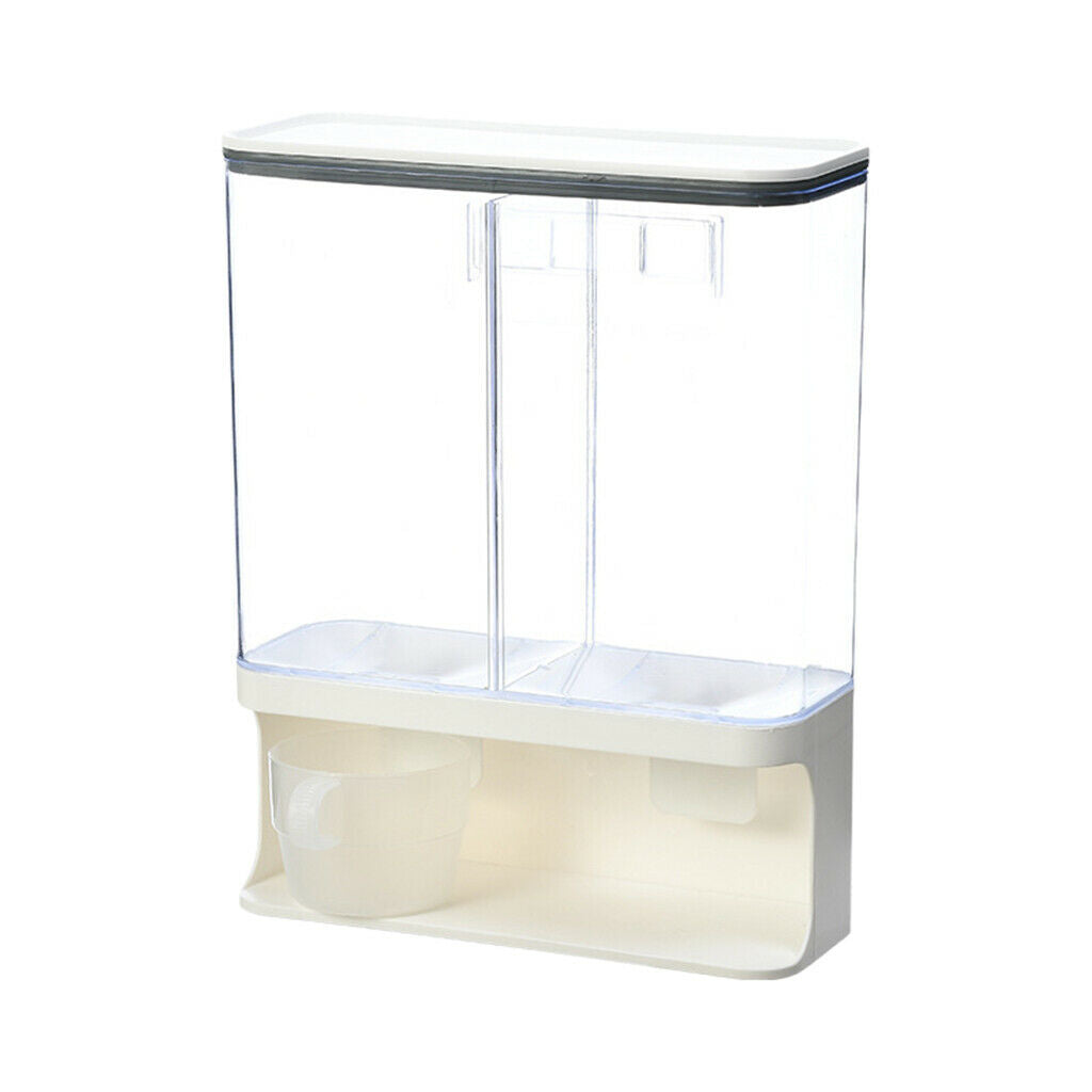 2X Bucket Container Dry Food Dispenser Kitchen Countertop Wall Mounted 3000ML