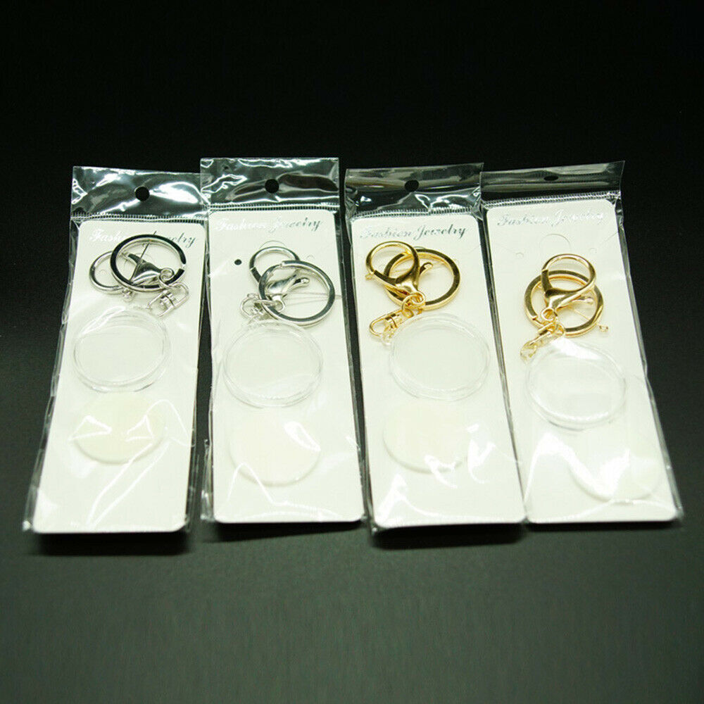 Coins Holder Keychain Round Capsule Storage Box Commemorative Case Key Ring Acc