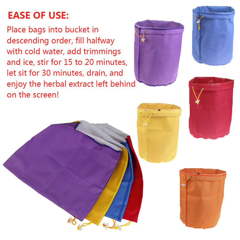 5pcs 1 Gallon Filter Bag Bubble Bag Garden Grow Bag  Extraction Pressing ScreDD