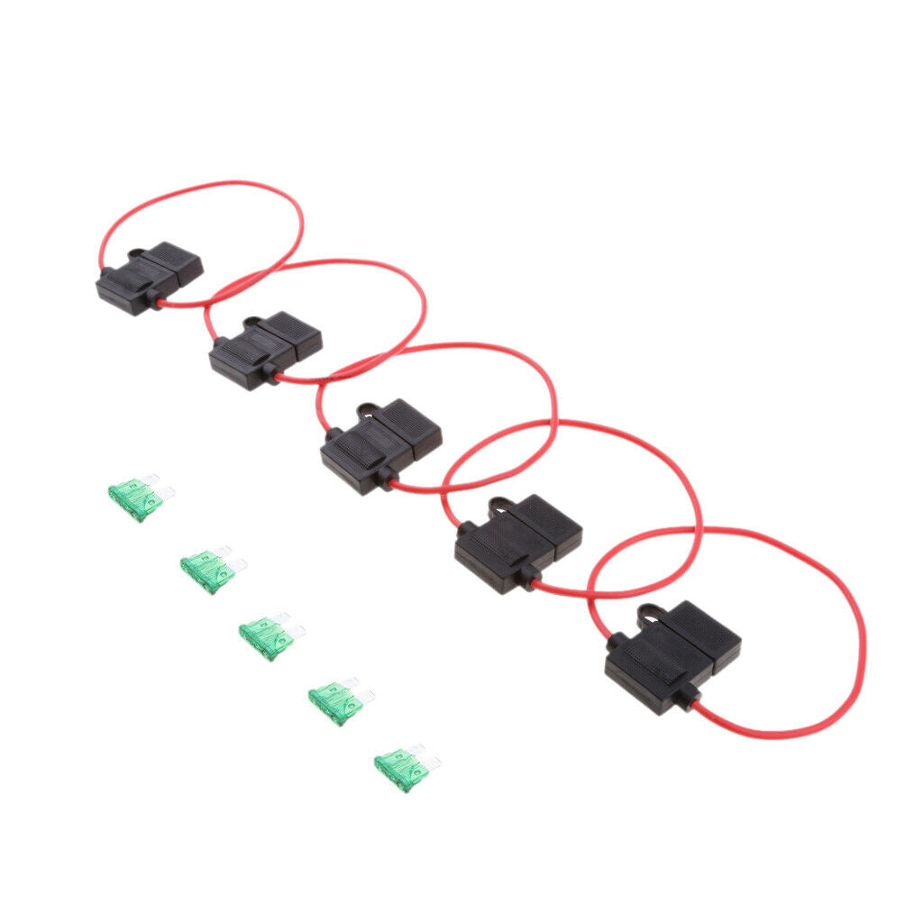 5 Set Car Truck Caliber Waterproof Atc Line Fuse Holder with 30amp Fuses