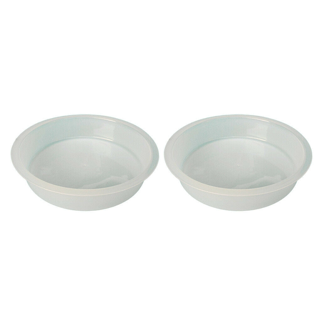 2Pcs Round Birds Feeding Tray   Bowls Feeder for Cockatiel Parakeet White