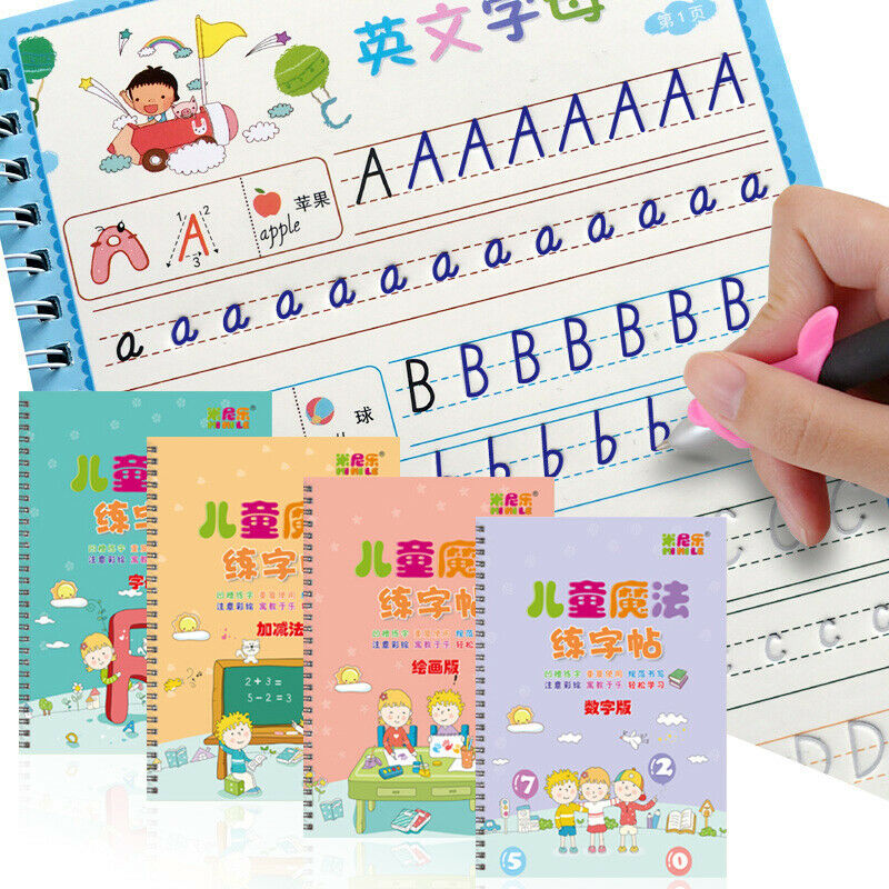 4Books Learning Numbers Letters Writing Practice Art Book Kids Copybook  ZDD Tt