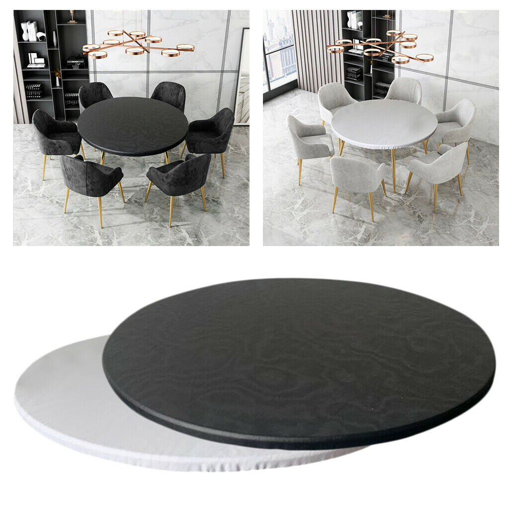 2-Pack Fitted Table Cover Round Tablecloths 120cm Dia for Catering Banquet