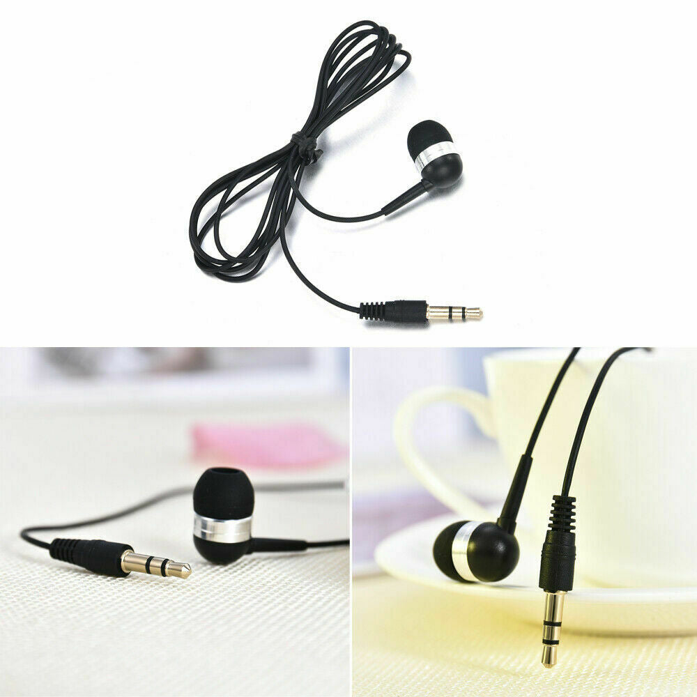 3.5mm Universal Single Side Headset In Ear Mono Wire Earbud Earphone Headphone ~
