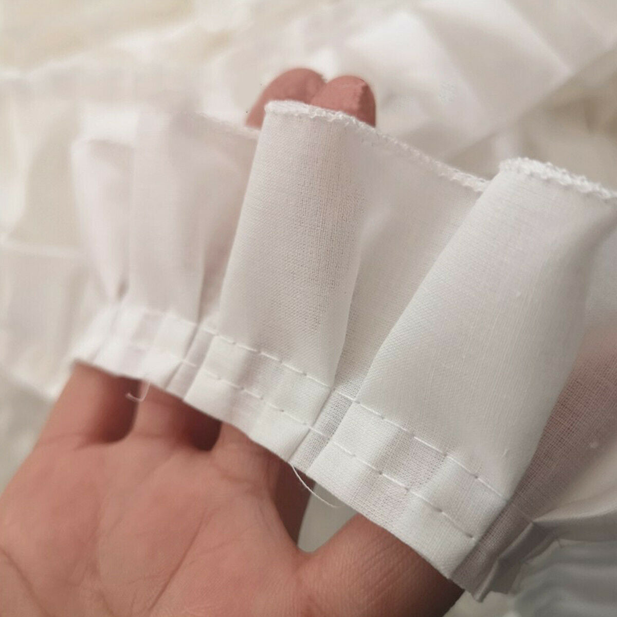 100cm White Pleated Lace Fabric Trim Cotton Lace Trim  for DIY Sewing Decor