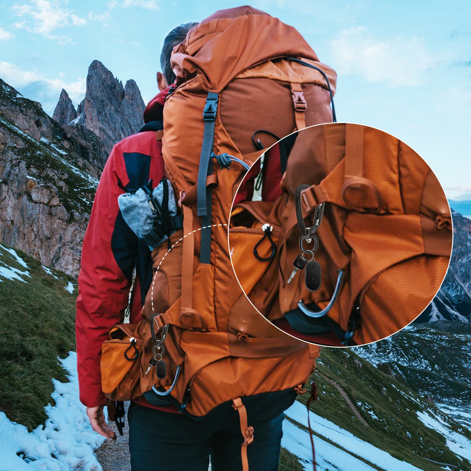 2x Auto Locking Carabiner 3.46in Camping Hiking Keychain Hook Carabiner