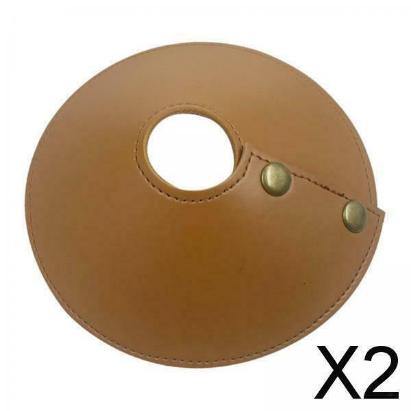 2X Outdoor PU Leather Lamp Shade Replacement Light Cover Removable Light Brown