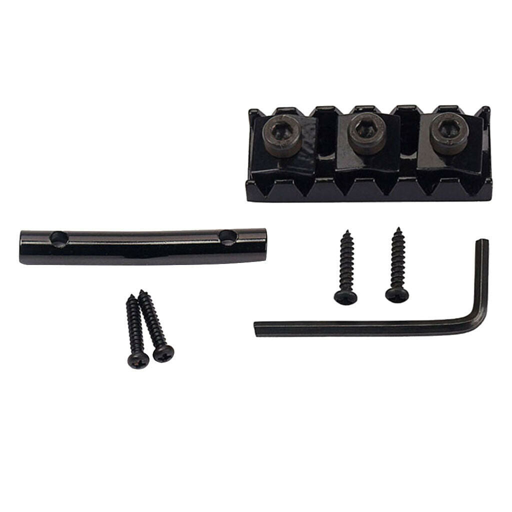 Electric Guitar String Retainer Bar + Locking Nut String Lock Black