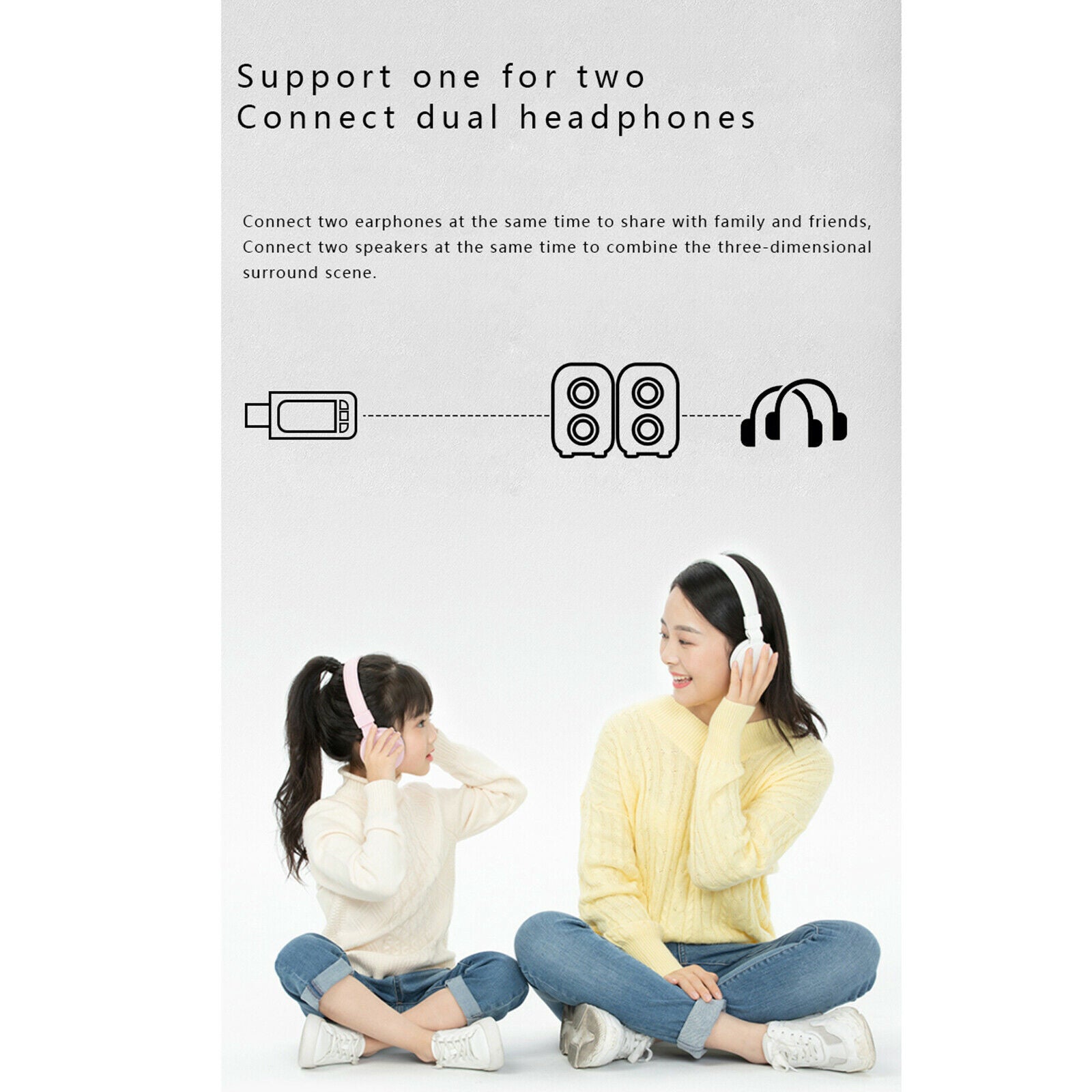 ATS2831 Bluetooth Adapter 5.0 AUX Dual-output Plug and Play Free Drive