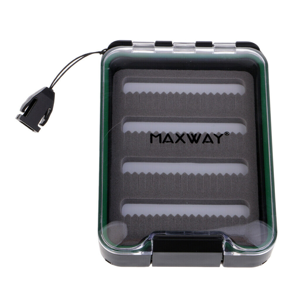 ABS Plastic Fly Box Fly Fishing Tackle Box Slit Foam Insert with Lanyard