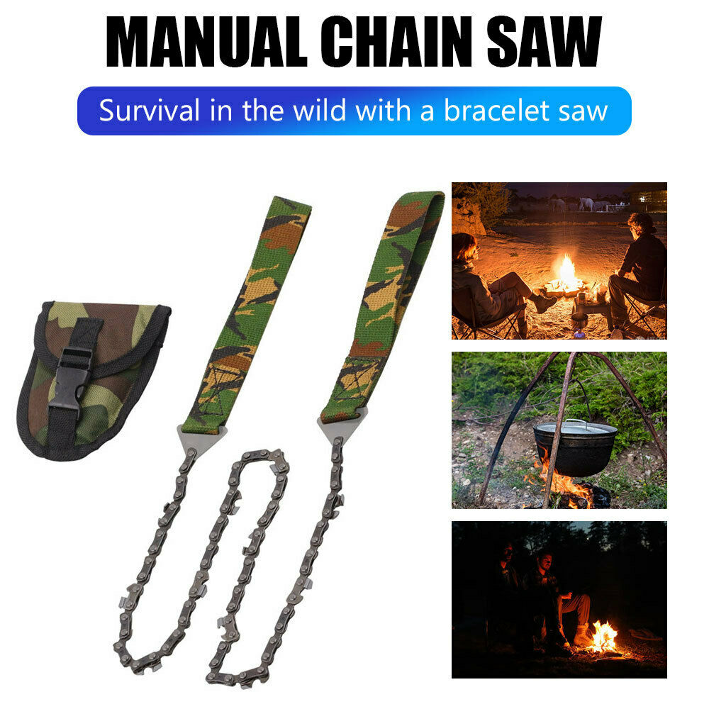 Portable Chain Saw with Camouflage Pocket Bag Hand Saw Tools Folding Chainsaw LI