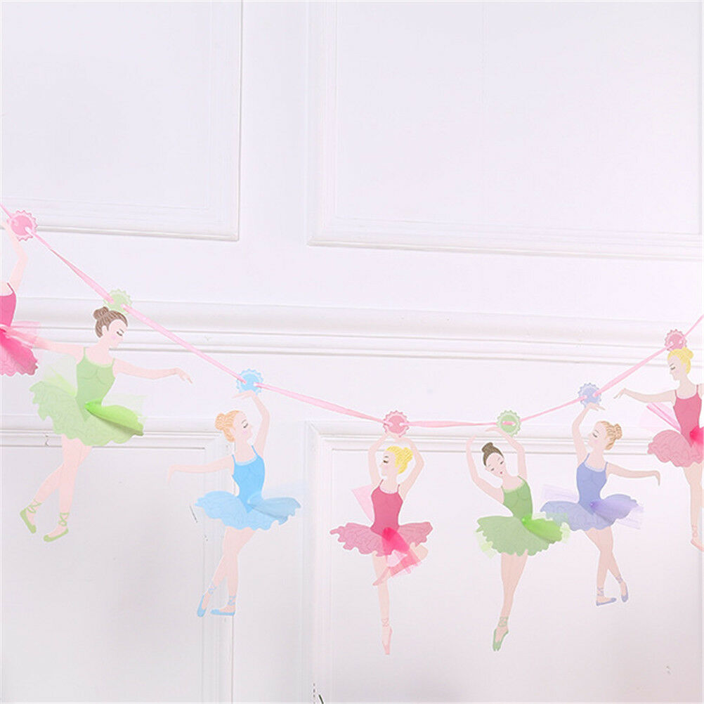 ballet girl dancer kids birthday party paper banner flags wedding bunting M Z RC