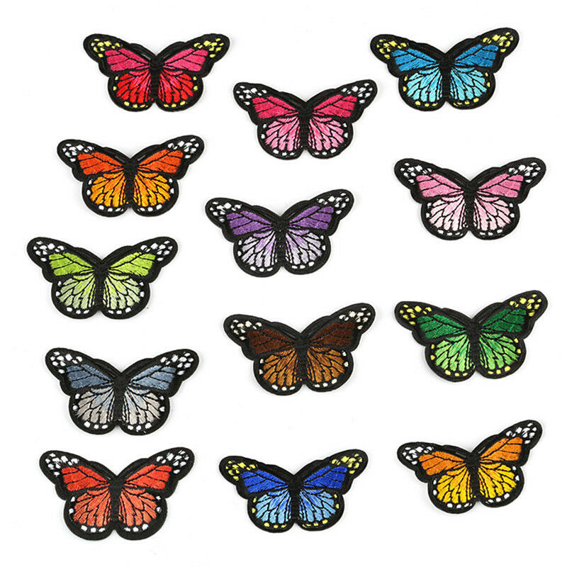 5PCS Embroidery Butterfly Embroidered Sew On Patch Badge Fabric Applique D.l8