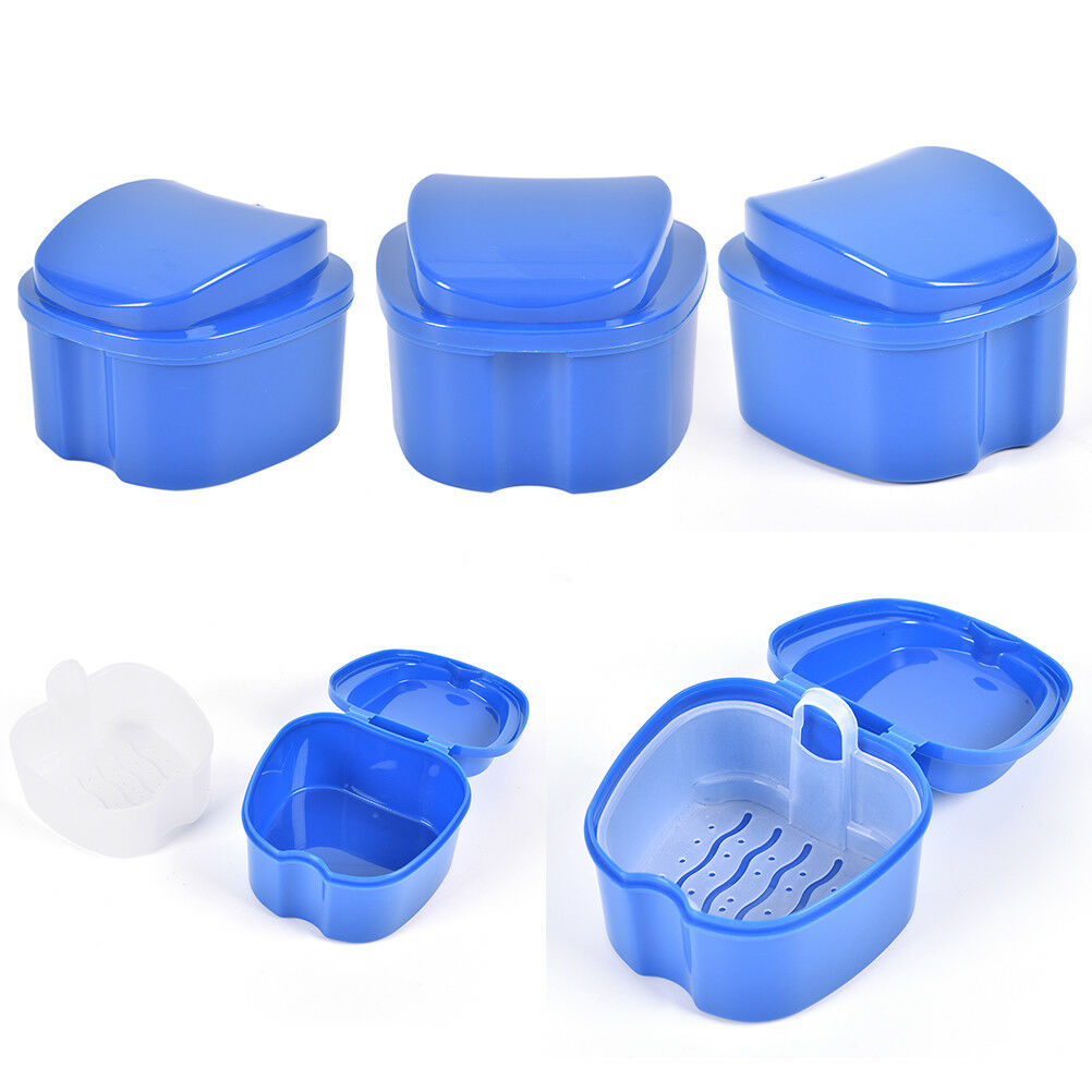 Denture Box Container Tooth Storage Case False Teeth Rinsing Basket Denta.l8