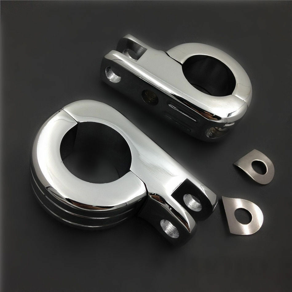 1 1/4" Engine Guard Footpeg P Clamps Cruiser Chopper Bobber Cafe Racer Custom XL