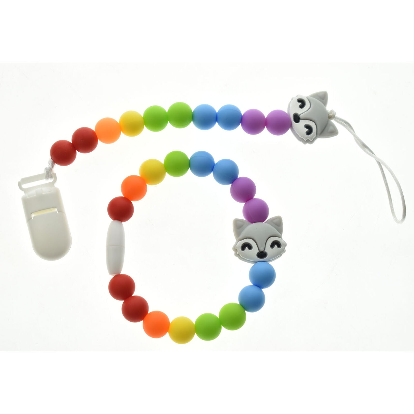 Silicone Beads Teether Chew Bracelet Baby Teething Pacifier Clips