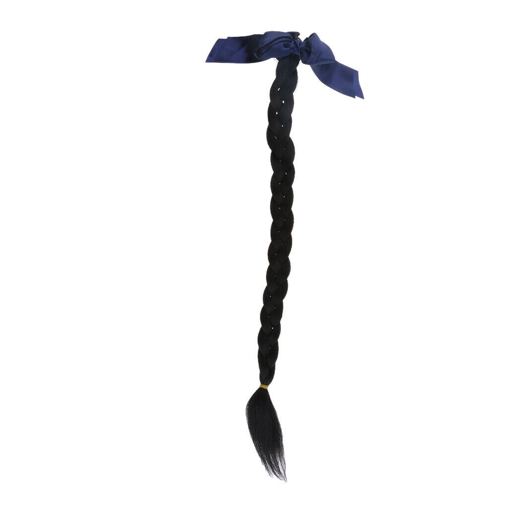 Black Helmet Ponytail/Pigtails Motorcycle Braid Helmet Hair with Suction Cup