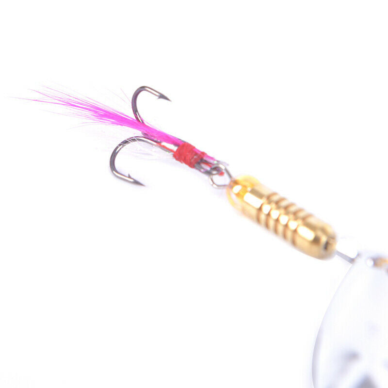 Metal Sliver Rotating Sequins Spoon Lure Spinner Fishing Hard Bait With F.l8