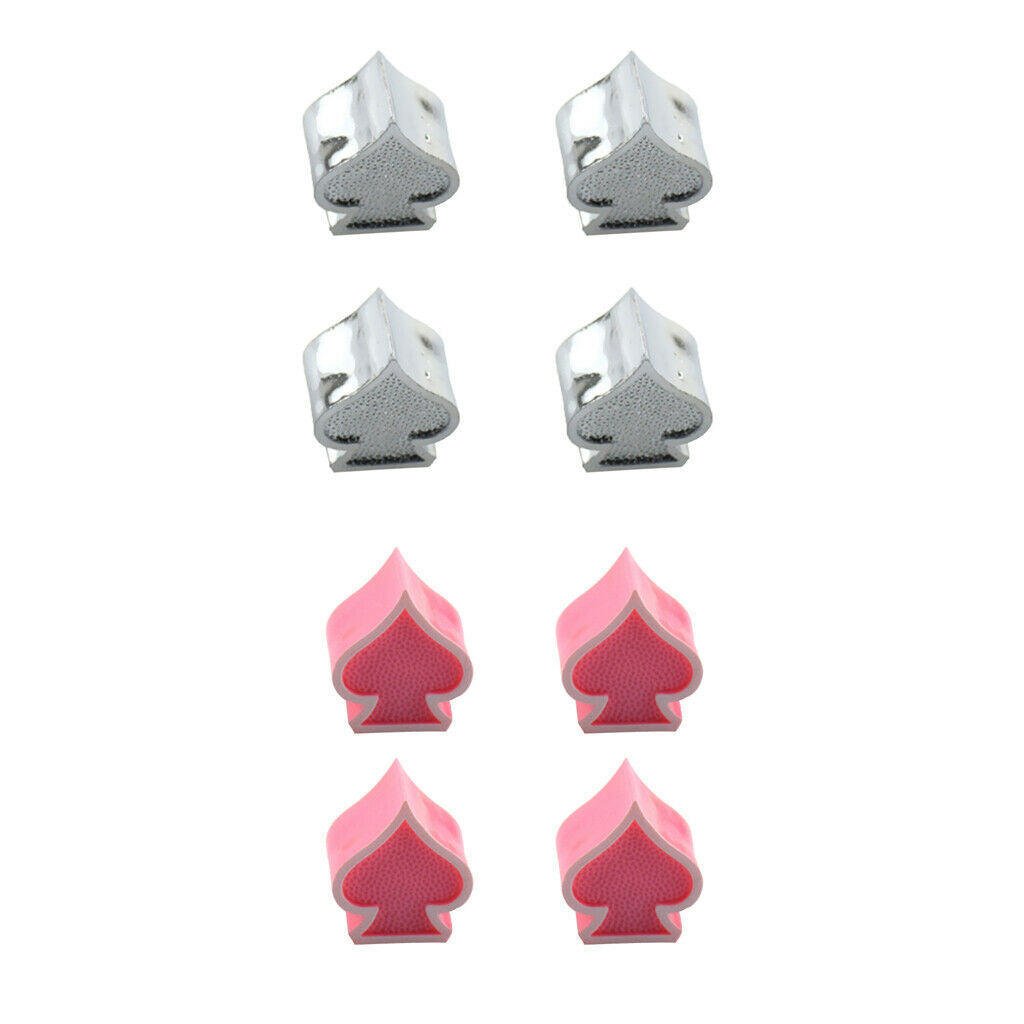 8X Car Custom Ace of Spades Wheel Tire Air Valve Stem Cover Caps Pink Sliver